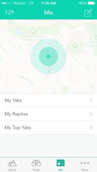 Yik Yak detects users location to customize their feeds with locally posted Yaks (Johnny Liu)