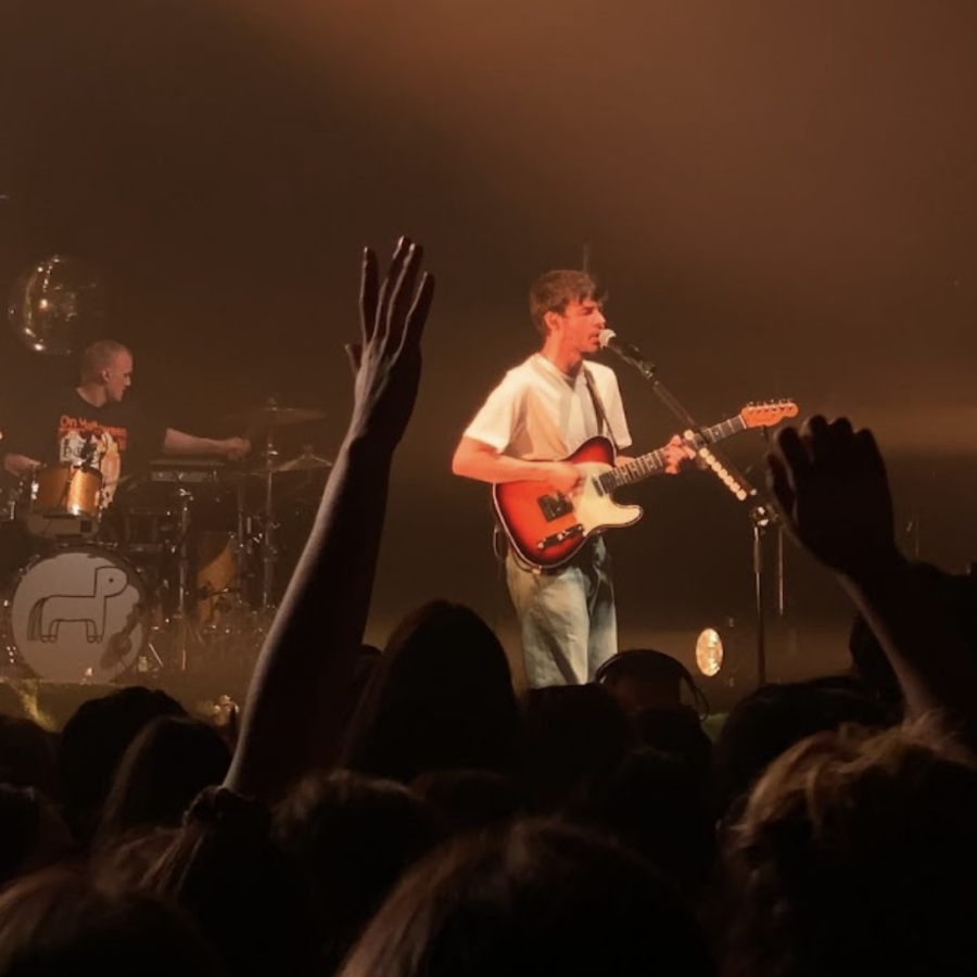 Rex Orange County performs in front of a packed crowd. 