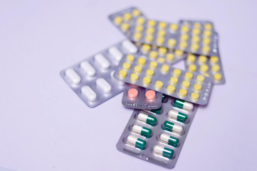 Photograph of prescribed drugs.