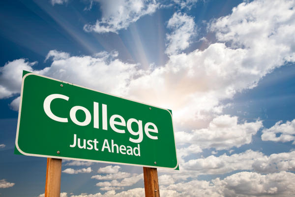 College Just Ahead Sign (Jack Kent Cooke Foundation)