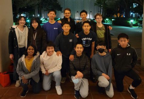 UHS Mathematics Club teams pose for a group photo during the the Caltech Harvey-Mudd Math Competition (CHMMC) at California Institute of Technology.