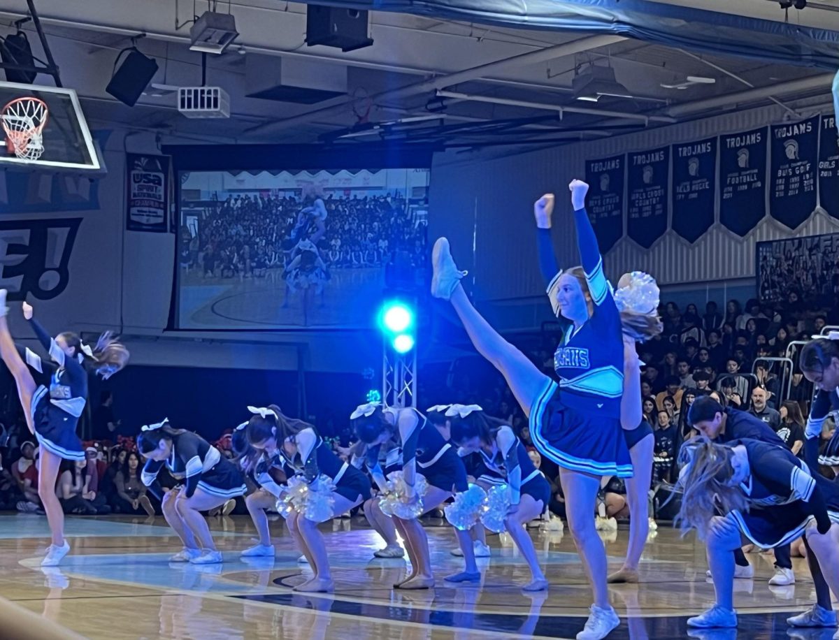 On Oct. 20, UHS Varsity Pep Squad performs in the Homecoming Pep Rally. The pep rally promoted school spirit in advance of that evenings Homecoming Game.