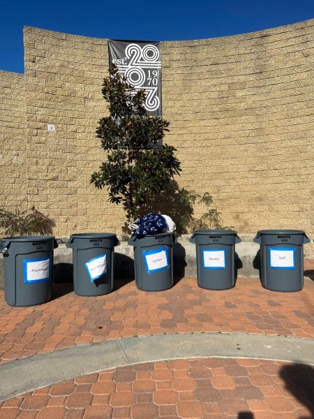 Bins were set up near the Student Activities Centers for each class and the staff for a friendly competition. 