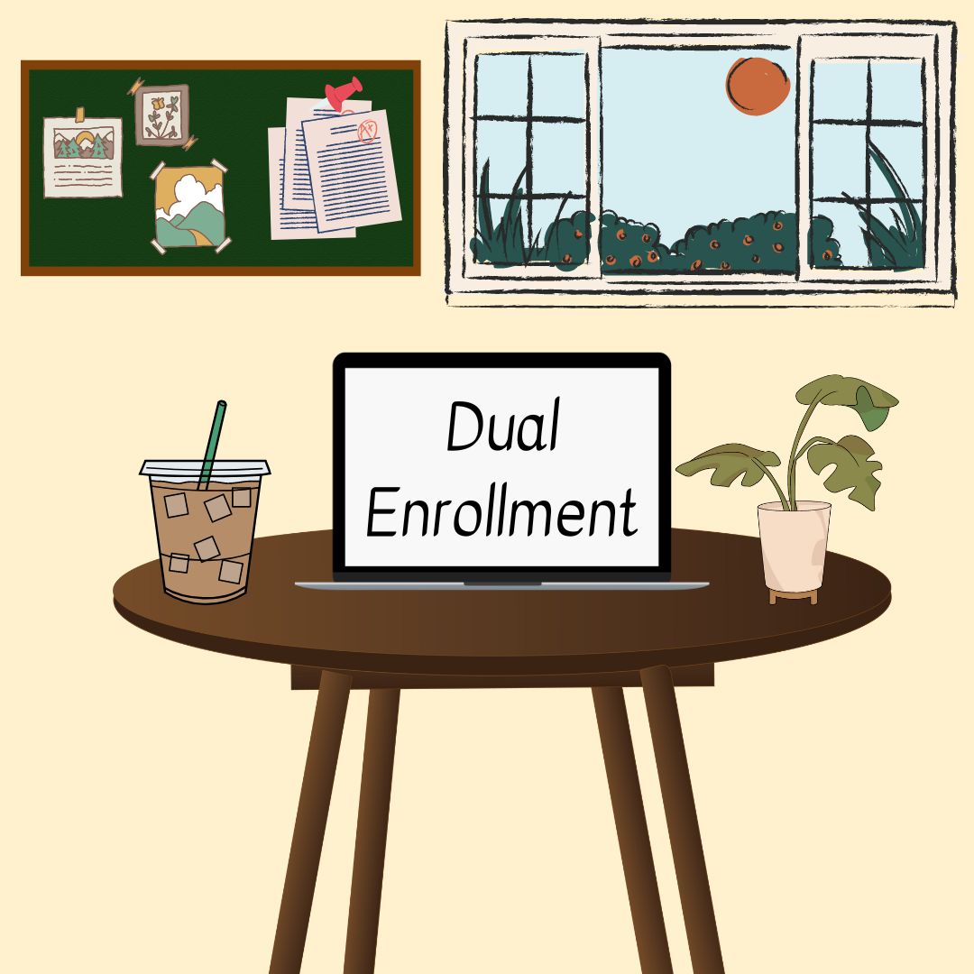 Dual+Enrollment+has+raised+in+popularity+as+it+allows+students+to+earn+college+credits+without+being+in+an+AP+classroom.