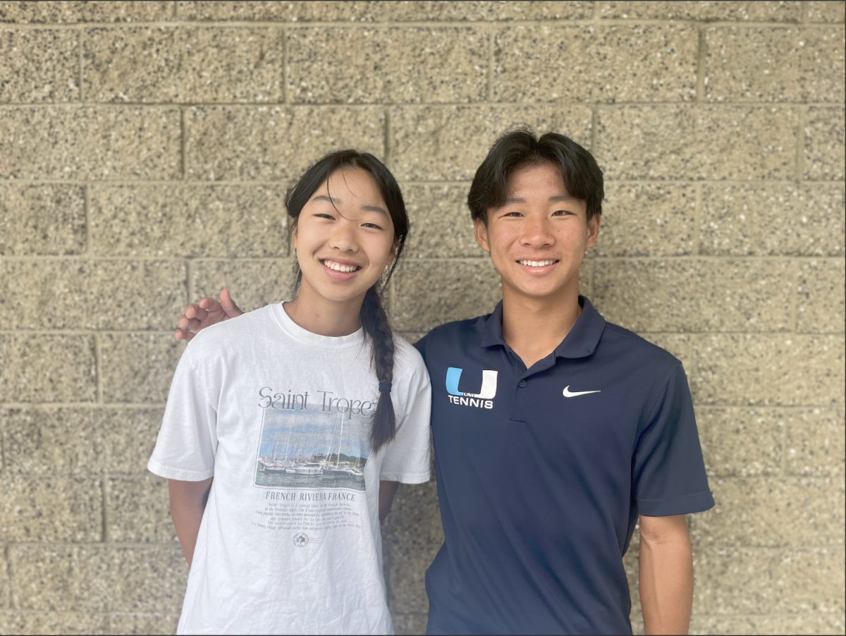 Freshmen Avery Hexun and Jihyuk Im pose for a photo. As members of varsity sports, they have developed a close relationship with both their sport and teammates.