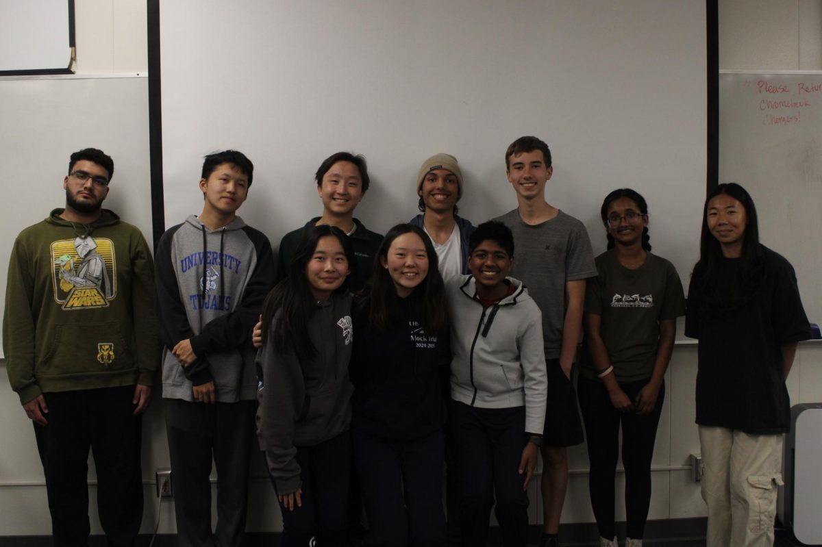 UHS Speech and Debate team who competed in the Orange County Speech League pose for a photo.